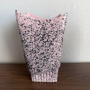 Vintage Stanfordware MCM Speckled Confetti Pink USA Pottery Vase 9.5" Geometric